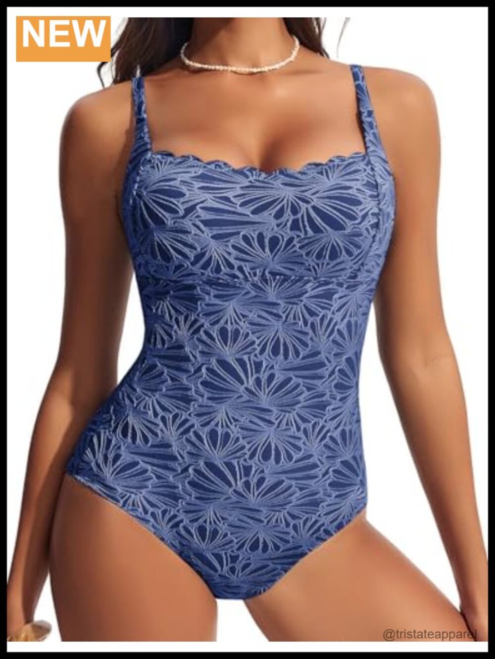 Jacquard One Piece Swimsuit Tummy Control Slim Fit Bathing Suit
